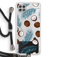 Kokosnoot roze: Samsung Galaxy A22 4G Transparant Hoesje met koord