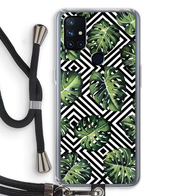 Geometrische jungle: OnePlus Nord N10 5G Transparant Hoesje met koord