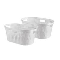 Curver Infinity Recycled Dots Wasmand - 40L - 2 stuks - Wit - thumbnail