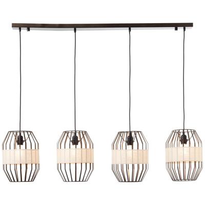 Brilliant HanglampSlope 4-lichts zwart met zandkleur - 99480/76