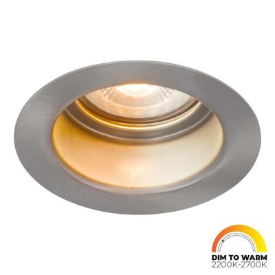 Mari - LED platte inbouwspots met lage inbouwdiepte 58mm - 3,8 Watt 230 Lumen - Dim to Warm - GU10 LED Module - Verzonken - Dimbaar - Rond - IP65 waterdicht - RVS