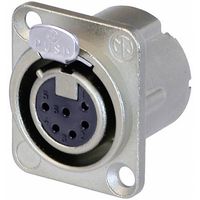 Neutrik NC6FD-LX XLR-connector Flensbus, contacten recht Aantal polen: 6 Zilver 1 stuk(s) - thumbnail