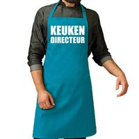 Cadeau schort voor volwassenen - keuken directeur - blauw - keukenschort - verjaardag