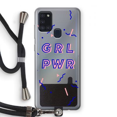 GRL PWR: Samsung Galaxy A21s Transparant Hoesje met koord