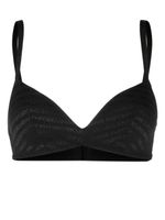 Emporio Armani soutien-gorge à logo imprimé - Noir