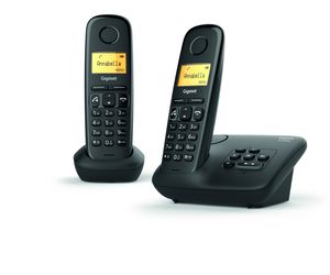 Gigaset A270A DUO Analoge-/DECT-telefoon Nummerherkenning Zwart