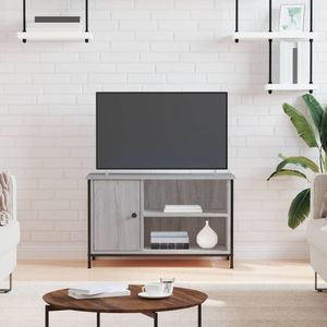 Tv-meubel 80x40x50 cm bewerkt hout grijs sonoma eikenkleurig