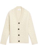 AMI Paris cardigan en maille torsadée à col v - Blanc