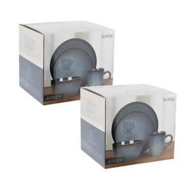 Servies set - 32-delig - blauw - aardewerk dinerservies - tafelservies - 8 personen Servies set - 32-delig - blauw - aardewerk dinerservies - tafelservies - 8 personen