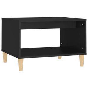 The Living Store Salontafel Zwart - 60x50x40 cm - Bewerkt Hout