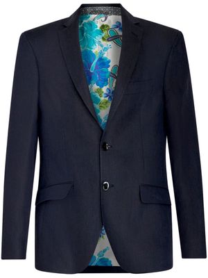 ETRO blazer en laine à simple boutonnage - Bleu