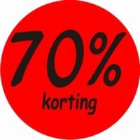 Kortingsticker rond 35mm 500 stuks 70% oranje