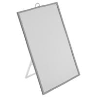 5Five Basic make-up spiegel/scheerspiegel - op standaard - kunststof - 20 x 30 cm - grijs