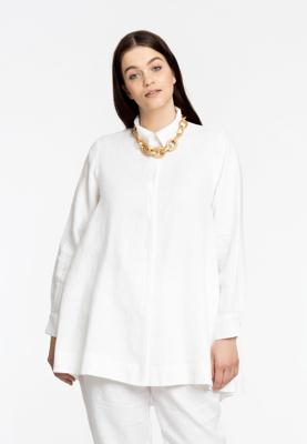 Yoek Blouse met rits | Wit | Maat 54/56