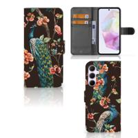 Samsung Galaxy A35 | Telefoonhoesje | Met pasjeshouder | Pauw met Bloemen