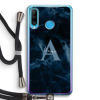 Midnight Marble: Huawei P30 Lite Transparant Hoesje met koord