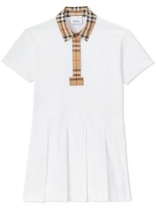 Burberry Kids robe-polo à carreaux - Blanc