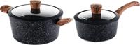 Westinghouse Pannenset Marble Wood - Braadpan ø 28 cm & steelpan ø 20 cm - inductie en alle andere warmtebronnen - 2 Delig