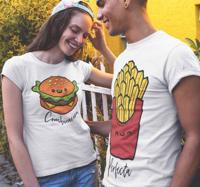 Hamburger en frietjes Couple T Shirts