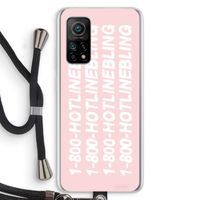 Hotline bling pink: Xiaomi Mi 10T 5G Transparant Hoesje met koord