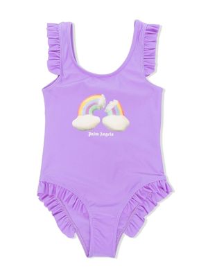 Palm Angels Kids maillot de bain à volants - Violet