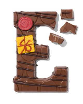 051 Handgedecoreerde Chocoladeletter Melk E 180g