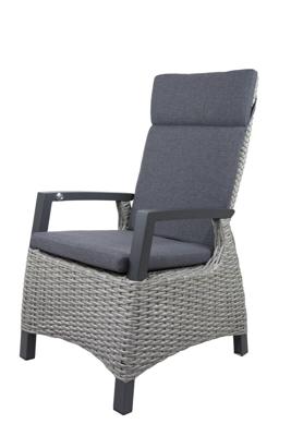 Qopps Tuinstoel verstelbaar met gasveer Orlon wicker cloudy Grey