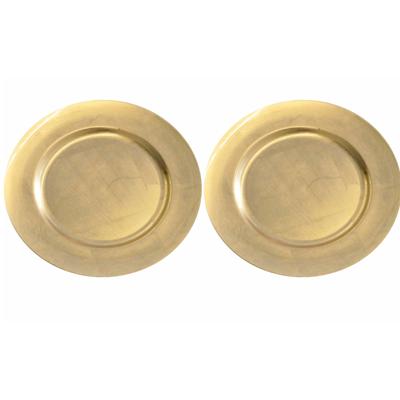 Diner onderborden - 8x - goud - kunststof - 33 cm - rond - dineren