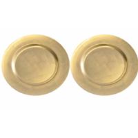 Diner onderborden - 8x - goud - kunststof - 33 cm - rond - dineren