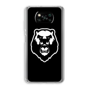 Angry Bear (black): Xiaomi Poco X3 NFC Transparant Hoesje
