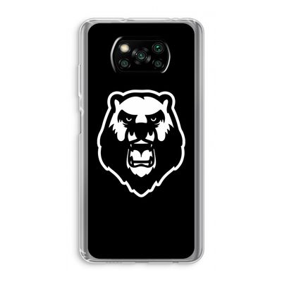 Angry Bear (black): Xiaomi Poco X3 NFC Transparant Hoesje