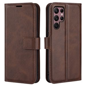 Lunso - Samsung Galaxy S23 Ultra - cover bookcase hoes - Coffee