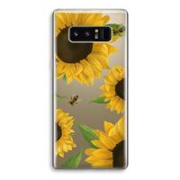 Sunflower and bees: Samsung Galaxy Note 8 Transparant Hoesje - thumbnail