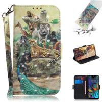 3D-schilderij dierentuin patroon gekleurde tekening horizontale Flip lederen case voor LG K50 met houder & kaartsleuven & portemonnee