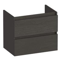Brauer Joy - Onderkast Ondiep - 60 cm - met 2 Softclose Lades Greeploos en 1 Sifon Uitsparing - Timber Anthracite