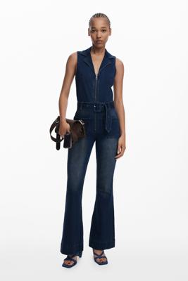Uitlopende spijkeroverall - BLUE - S