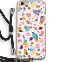 Terrazzo Memphis Pink: iPhone 6 / 6S Transparant Hoesje met koord