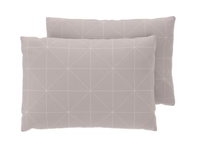 LIVARNO Set van 2 satijnen kussenslopen 60 x 50 cm (Geometrisch/beige)