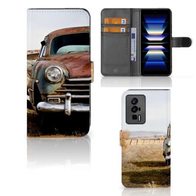 Xiaomi Poco F5 Pro | Telefoonhoesje met foto | Vintage Auto | Portemonnee hoesje