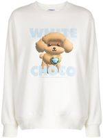 CHOCOOLATE sweat en coton à imprimé graphique - Blanc