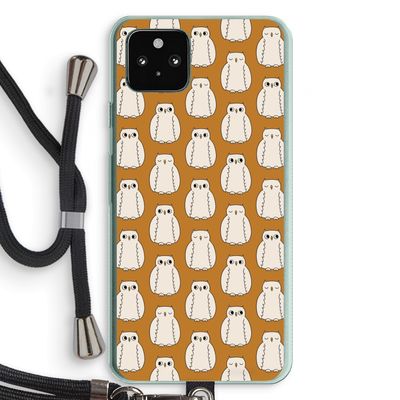 Uilen: Pixel 5a 5G Transparant Hoesje met koord
