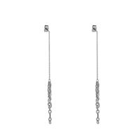 Day&Eve Oorbellen Pull Trough Chunky Chain | Zilver