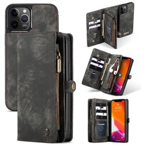 Caseme - vintage 2 in 1 portemonnee hoes - iPhone 12 Pro Max - Zwart