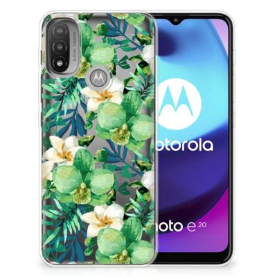 Motorola Moto E20 | E40 | TPU Case | Orchidee Groen Motorola Moto E20 | E40 | TPU Case | Orchidee Groen