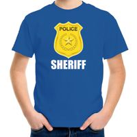 Sheriff police / politie embleem t-shirt blauw voor kinderen - thumbnail