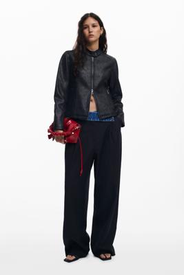Gecombineerd jack met leerlook - BLACK - XL