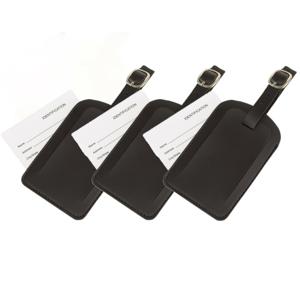 Kofferlabel/bagagelabel kunststof zwart - Set van 3x stuks - 10 x 6 cm