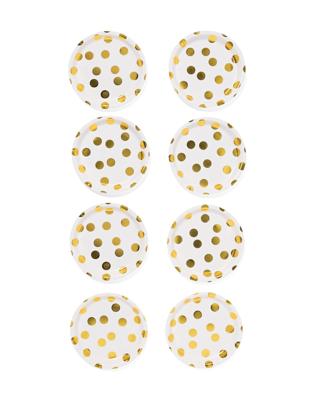 HEMA Papieren Bord Ø22.5cm Gouden Stippen - 8 Stuks