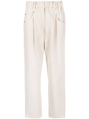 Brunello Cucinelli pantalon droit à taille mi-haute - Tons neutres