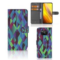 Xiaomi Poco X3 | Poco X3 Pro | Book Case | Abstract Green Blue Xiaomi Poco X3 | Poco X3 Pro | Book Case | Abstract Green Blue